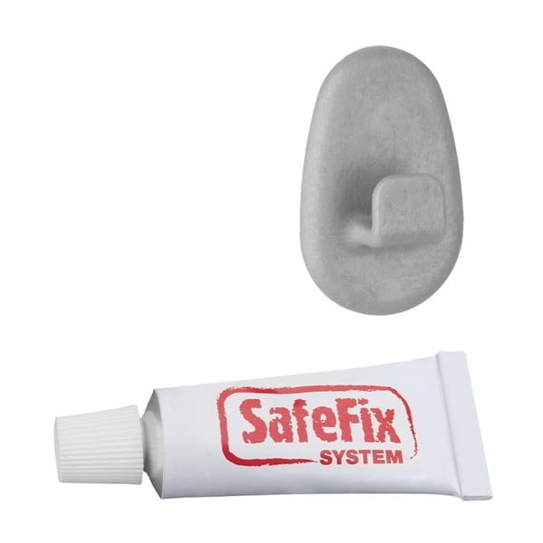 Комплект от 2 куки и лепило Сив Safefix - Metaltex