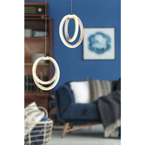 Бяло метално LED висящо осветително тяло ø 20 cm Sezen – Squid Lighting-image-1