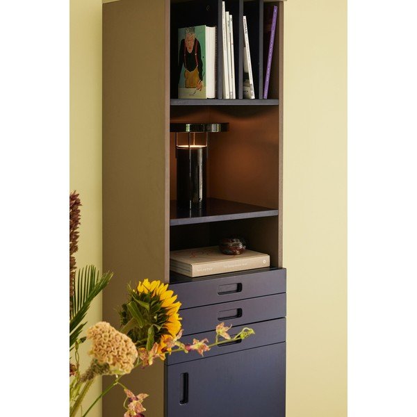 Библиотека от масивен ясен в тъмносин и сив цвят 45x177 cm Study – Hübsch-image-1