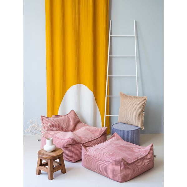 Розов детски пуф от рипсено кадифе Chair – Wigiwama-image-3