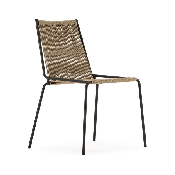 Бежови метални трапезни столове в комплект за подреждане 2 бр. Emily – Marckeric