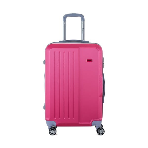 Розов пътнически куфар на колелца с кодово заключване Chandler, 70 л - SINEQUANONE