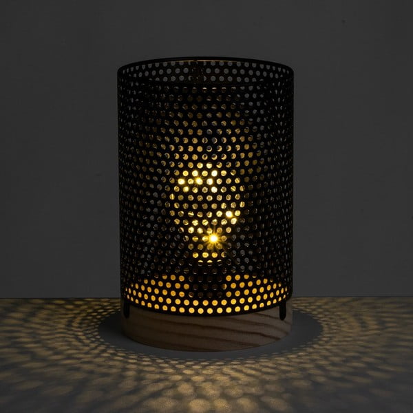 Черна настолна лампа с метален абажур (височина 20 cm) - Casa Selección-image-1