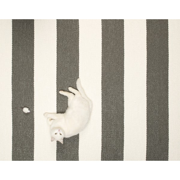 Антрацитна и кремава пътека за открито и закрито 70x225 cm Bob Charcoal Linen – Pappelina-image-2