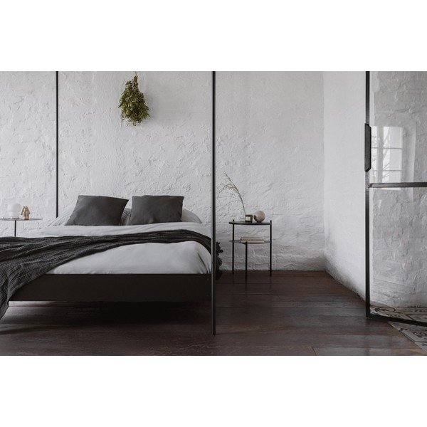 Черно стоманено двойно легло 180x200 cm без табла/с балдахин с включена подматрачна рамка Eton – noo.ma-image-3