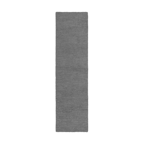 Сива ръчно изработена вълнена пътека 80x230 cm Harris Boucle – Flair Rugs