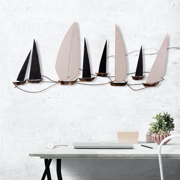 Метална декорация за стена 117x52 cm Ocean - Wallity-image-2