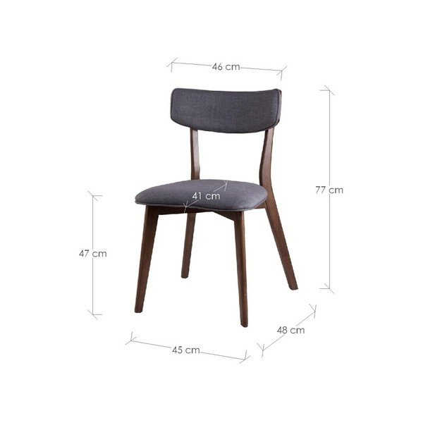 Sada 2 tmavě šedých jídelních židlí sømcasa Lin-image-1
