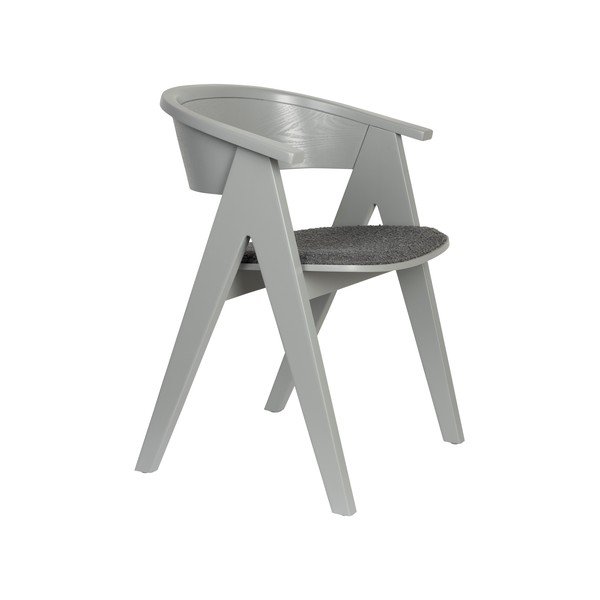 Сив тапициран трапезен стол с подлакътници NDSM – Zuiver