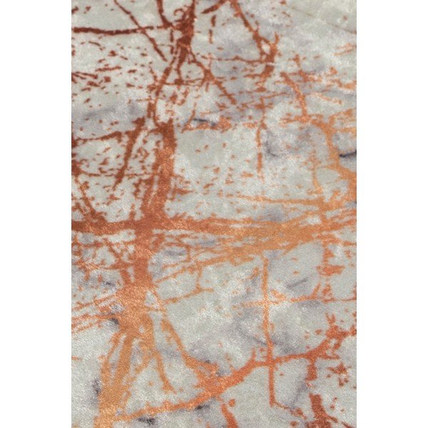 Бяло и оранжево килимче за баня с мраморен мотив Chilai Marble, 60 x 40 cm - Foutastic-image-3