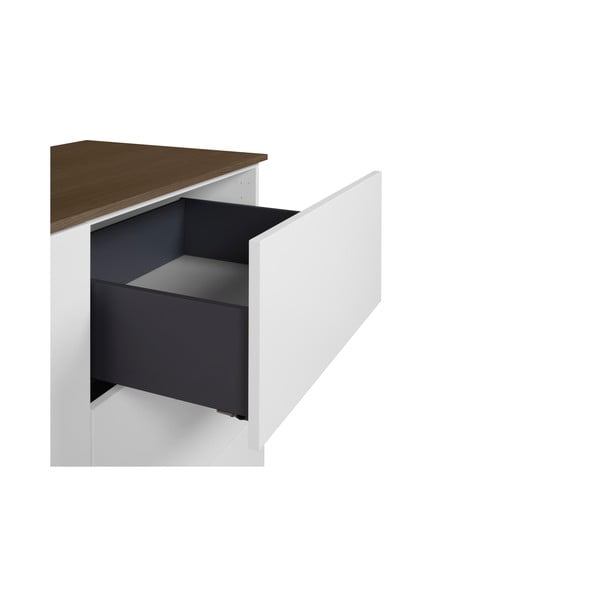 Бял скрин в цвят орех с 3 чекмеджета и 2 вратички Join - TemaHome-image-4