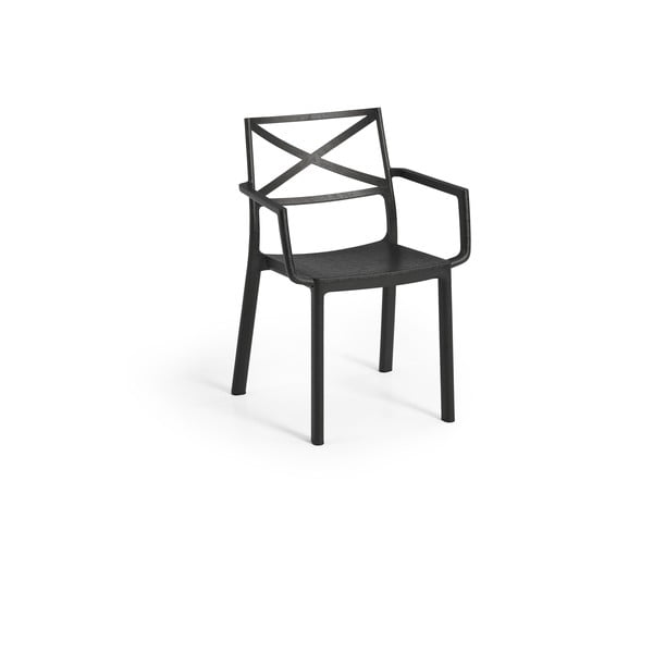 Черен пластмасов градински стол Metalix – Keter