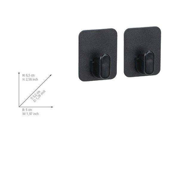 Черни пластмасови комплект куки без пробиване 2 бр. Parma – Allstar-image-4