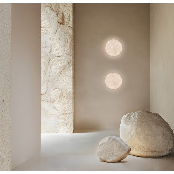 Каменна LED затъмняваща се стенна лампа в матово бял цвят Bobbin – Trio Select-image-2
