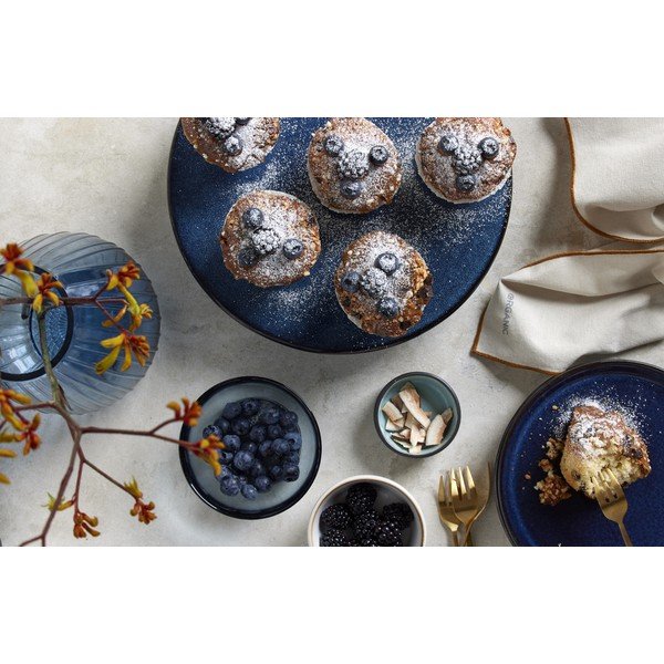 Черна/синя десертна глинена чиния ø 21 cm Gastro Dark Blue/Black – Bitz-image-1