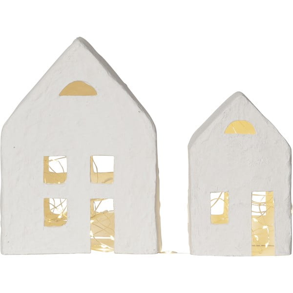 Бяла коледна светлинна украса 2 бр. Plain – Star Trading