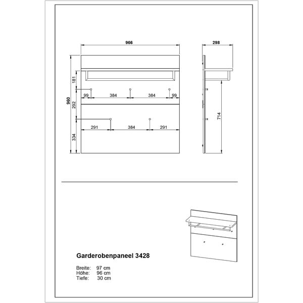 Сив панел за закачалки Genova - Germania-image-3