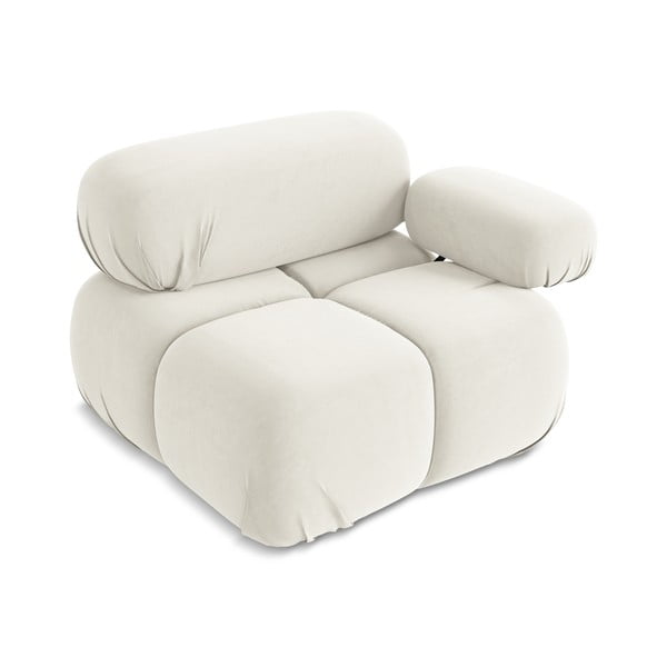 Бял кадифен модул за диван (десен ъгъл) Lokua – Makamii-image-3