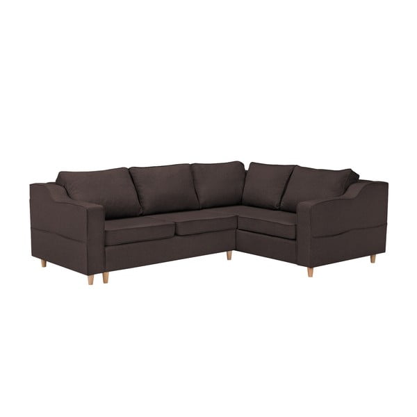 Тъмнокафяв четириместен разтегателен диван Jonquille, десен ъгъл - Mazzini Sofas