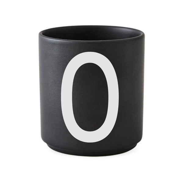 Черна порцеланова чаша Alphabet O, 250 ml A-Z - Design Letters
