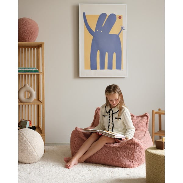 Розов детски пуф от букле Chair – Wigiwama-image-1
