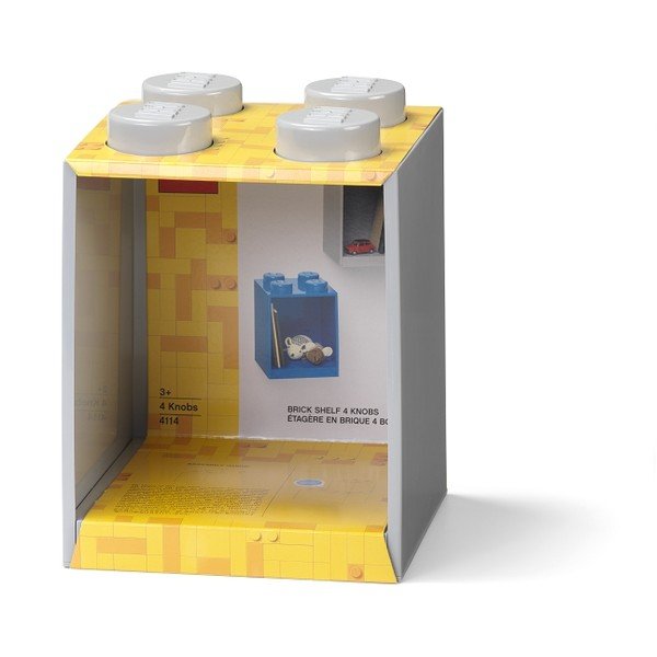 Детски сив стенен рафт Brick 4 - LEGO®-image-3