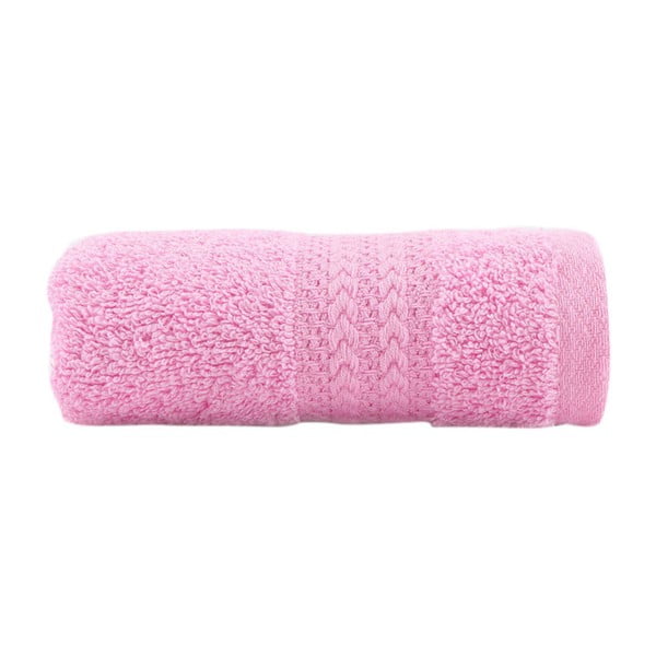 Розова хавлиена кърпа от чист памук , 30 x 50 cm - Foutastic