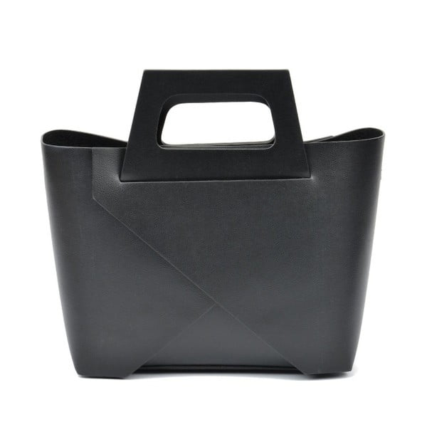 Черна кожена чанта Mismo Hunno - Carla Ferreri