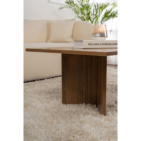 Тъмнокафява масичка за кафе с орехов декор 60x119 cm Sabin – Kalune Design-image-4