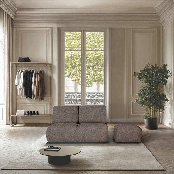 Кафява табуретка  от букле Mirel – Rodier-image-1