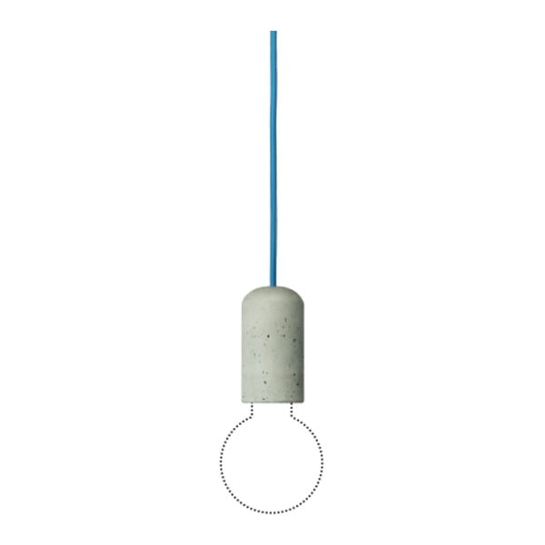 Betonové svítidlo Pure s modrým kabelem od Jakuba Velínského, délka1,2 m