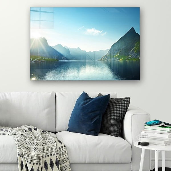 Картина върху стъкло 100x70 cm Fjord - Wallity-image-1