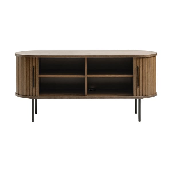 Кафява ТВ масичка от дъб 120x56 cm Nola - Unique Furniture-image-3