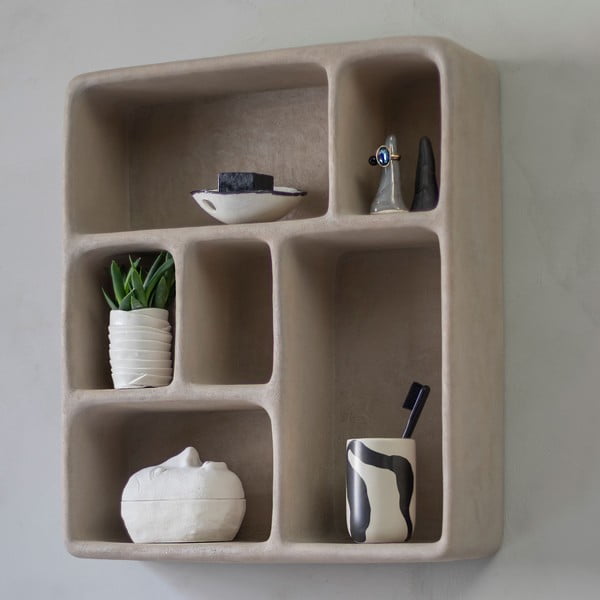 Светлосив двуетажен рафт от камък Art Studio - Mette Ditmer Denmark-image-1