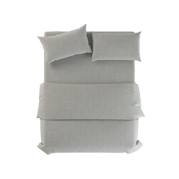 Сиво-зелено единично  ленено спално бельо 135x200 cm Stone – Native Natural