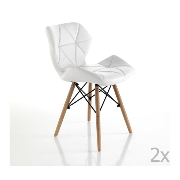 Sada 2 bílých jídelních židlí Tomasucci Kemi