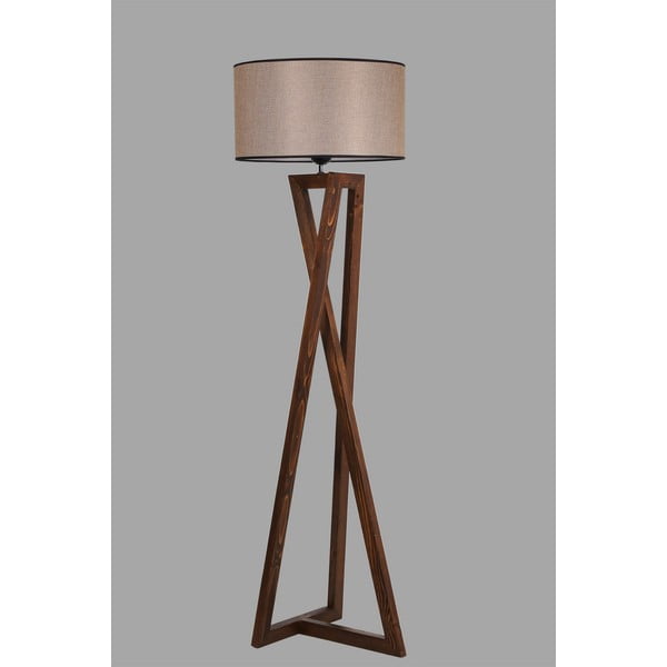 Кафява подова лампа с текстилен абажур (височина 149 cm) Maçka – Opviq lights-image-1