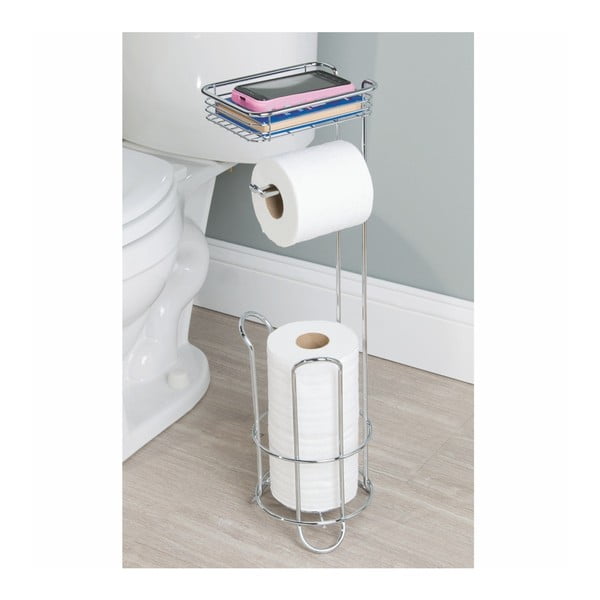 Стоманена поставка за тоалетна хартия с табла и рафт iDesign Classico - iDesign-image-4