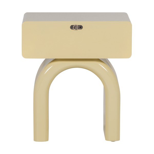 Светложълто гланцово нощно шкафче Zorel – WOOOD-image-4