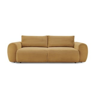 Разтегателен диван от рипсено кадифе в цвят горчица 257 cm Lucien – Bobochic Paris