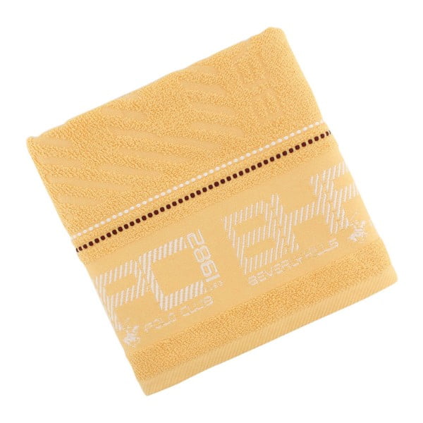 Žlutý ručník Beverly Hills Polo Club Logan, 50 x 100 cm