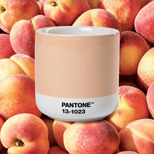 Оранжева порцеланова чаша за капучино 175 ml Peach Fuzz 13-1023 – Pantone-image-1