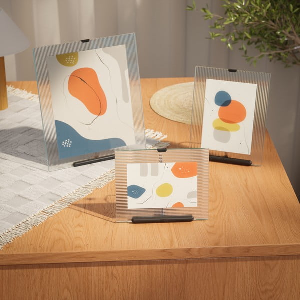 Черна стъклена стояща рамка 19x23 cm Flute – Umbra-image-3