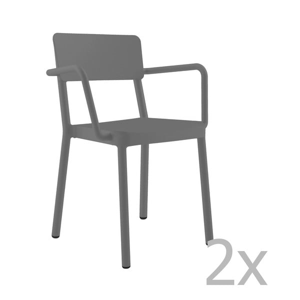 Комплект от 2 тъмно сиви градински фотьойла Lisboa - Resol