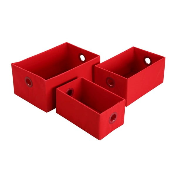 Комплект от 3 червени кошници за съхранение - Versa