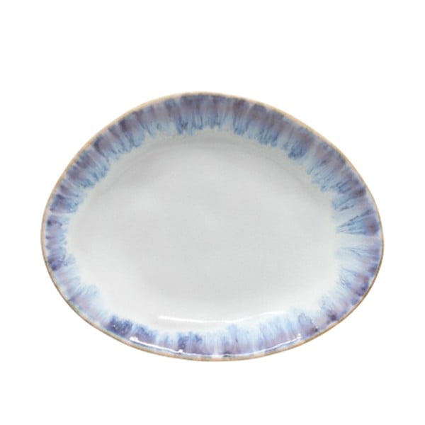 Овална чиния от бял и син фаянс , ⌀ 20 cm Brisa - Costa Nova