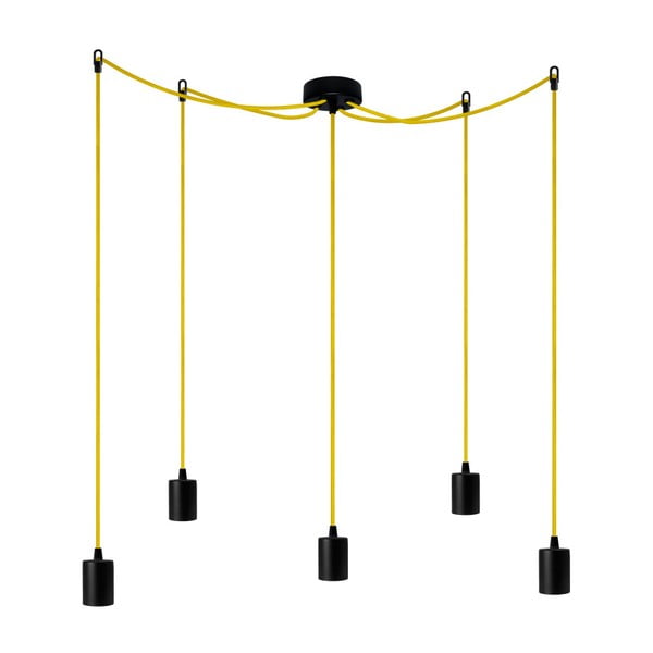 Závěsné svítidlo s 5 žlutými kabely Bulb Attack Cero 