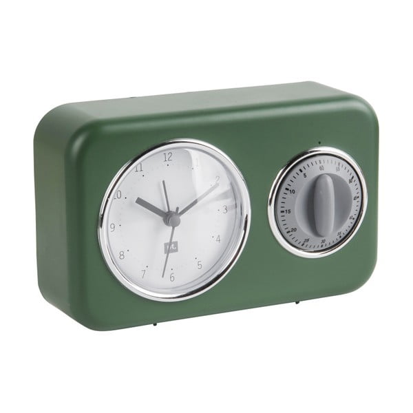 Зелен часовник за маса с кухненска минута Nostalgia - PT LIVING