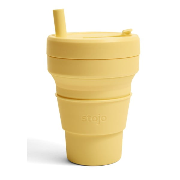 Жълта сгъваема чаша за пътуване Mimosa, 470 ml Biggie - Stojo