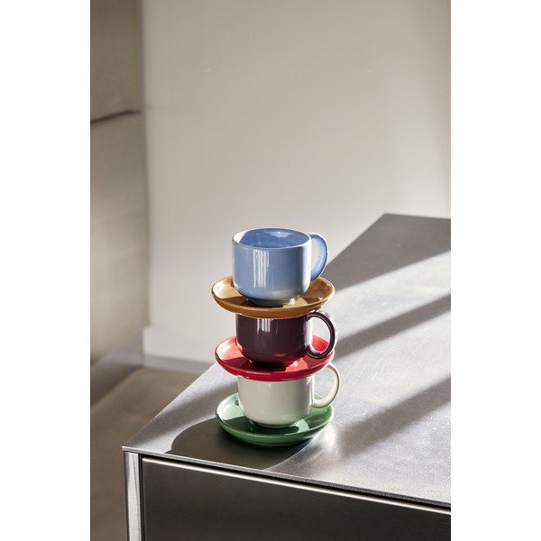 Керамична чаша в зелено и кремаво Amare - Hübsch-image-1